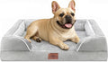 Comfort Expression Small Dog Beds Waterproof Orthopedic Foam Dog Sofa Beds for Medium Dogs Comfy Pet Bed with Washable Removable Cover & Non-Slip Bottom(Small,Grey White)