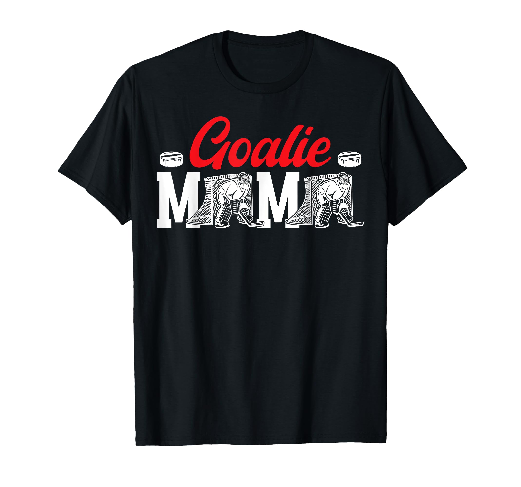 Ice Hockey Goalie Mama Ice Hockey T-Shirt - Minimalist Print for Adults
