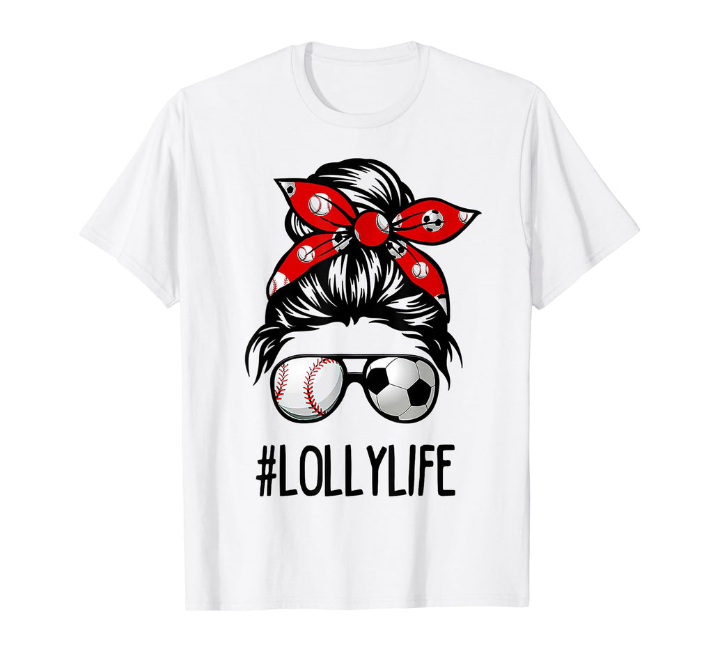 Classy Lolly Life Soccer Messy Bun T-Shirt - Aesthetic Graphic Unisex