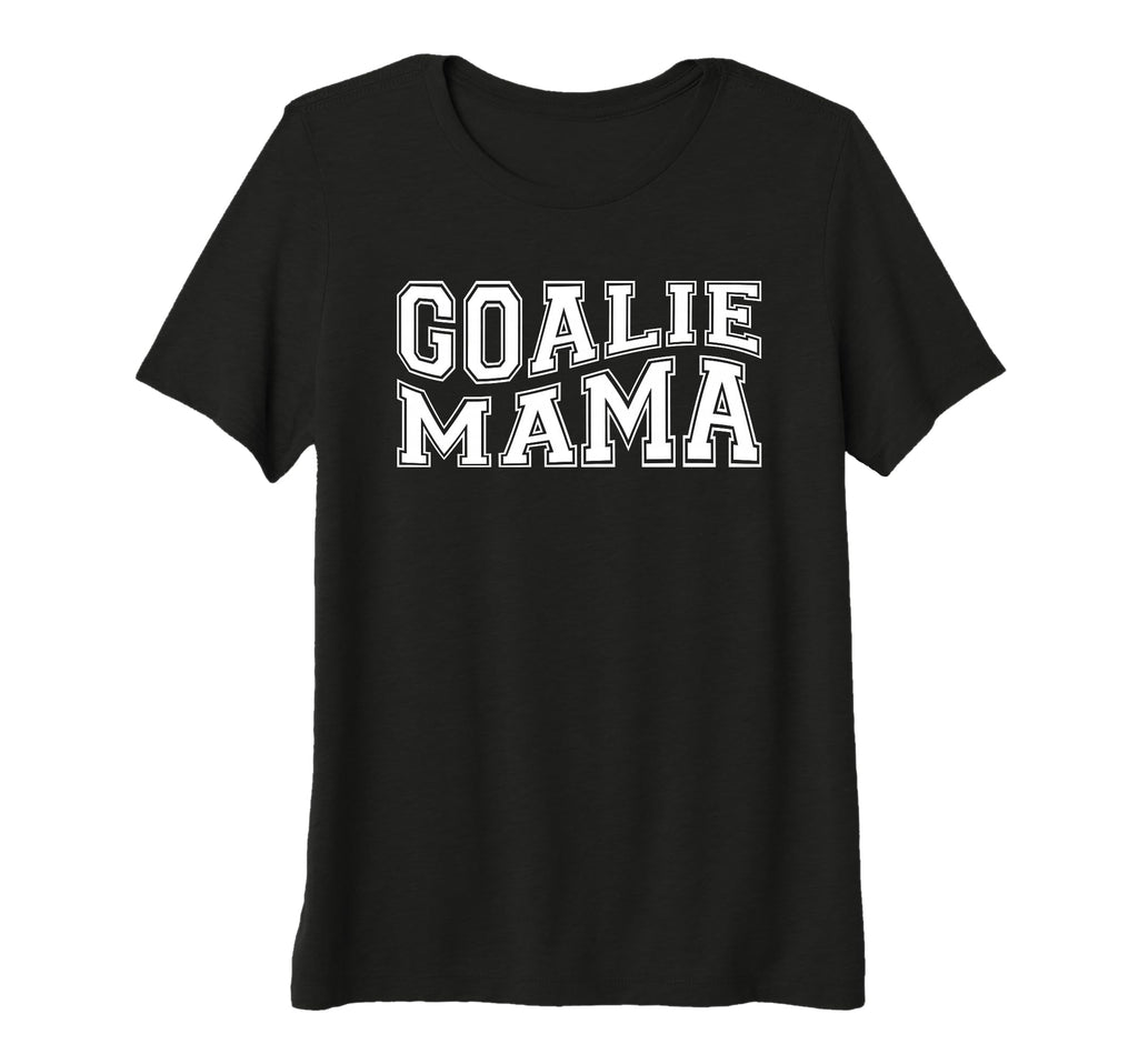 Womens Goalie Mama Goalie Mom Lacrosse T-Shirt - Novelty Apparel Unisex