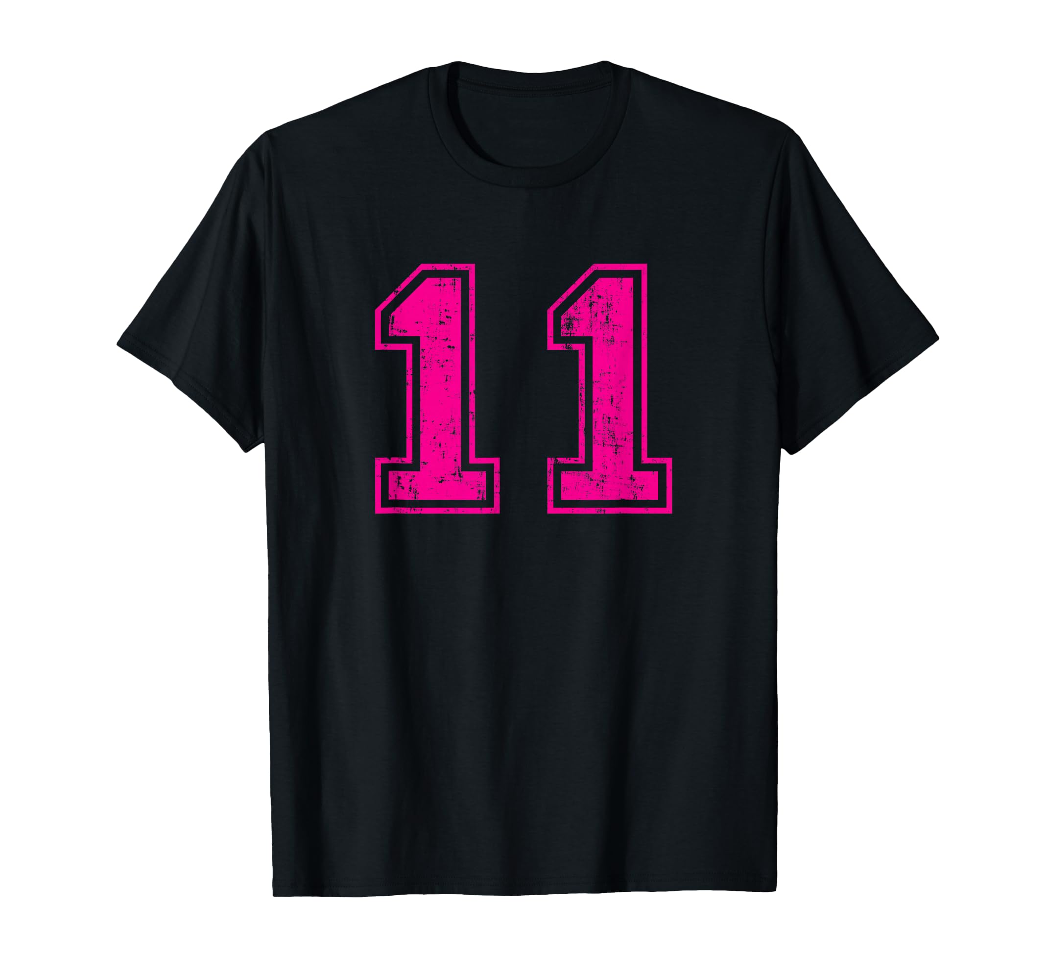 Number 11 Varsity Distressed Sport T-Shirt - Aesthetic Graphic for Adults