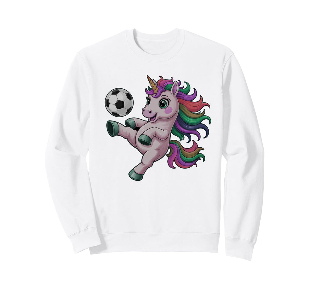 Funny Soccer Unicorn Just Who Loves Sweatshirt - Graphic Print Men Women