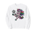 Funny Soccer Unicorn Just Who Loves Sweatshirt - Graphic Print Men Women
