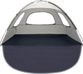 WhiteFang Beach Tent Anti-UV Portable Sun Shade Shelter for 3/4/6/8 Person, Extendable Floor with 3 Ventilating Mesh Windows Plus Carrying Bag, Stakes and Guy Lines
