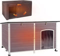 Aivituvin Outdoor Dog House 59" Extra Large Insulated Dog Kennel with Insulation Liner for Winter,All-Around Iron Frame