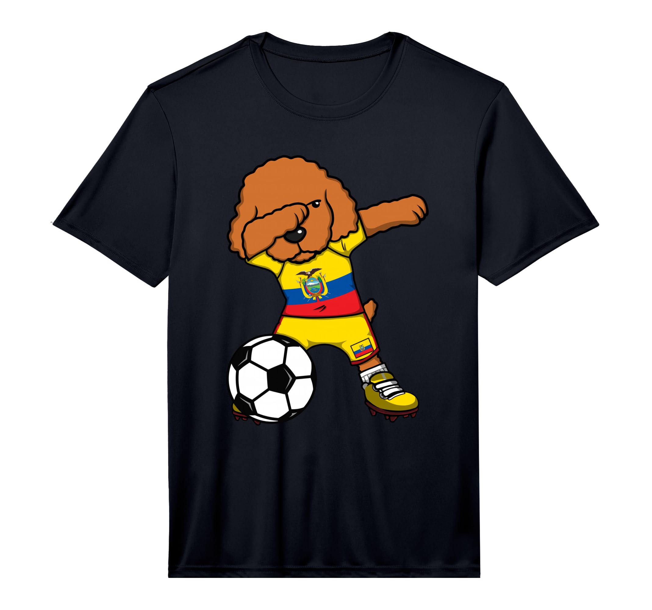 Dabbing Poodle Dog Ecuador Soccer Fans T-Shirt - Trendy Graphic for Adults