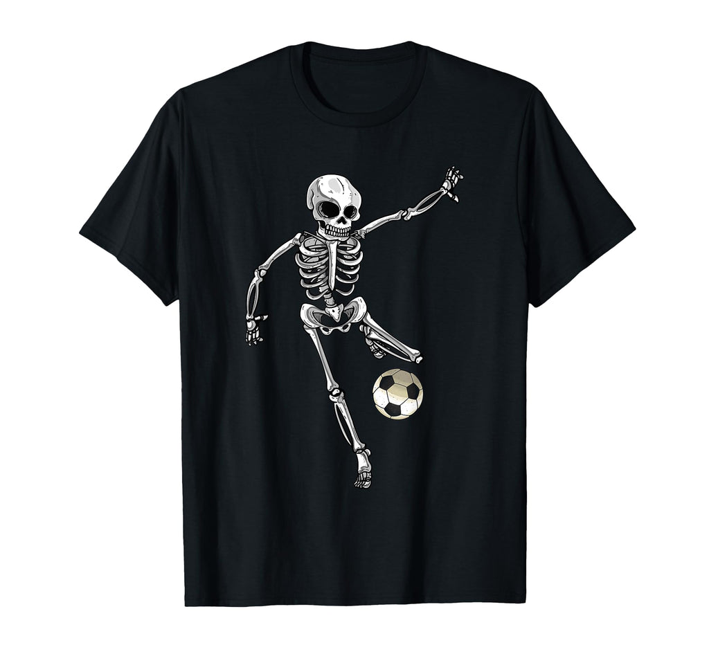 Skeleton Goalie Halloween Funny T-Shirt - Novelty Apparel for Adults