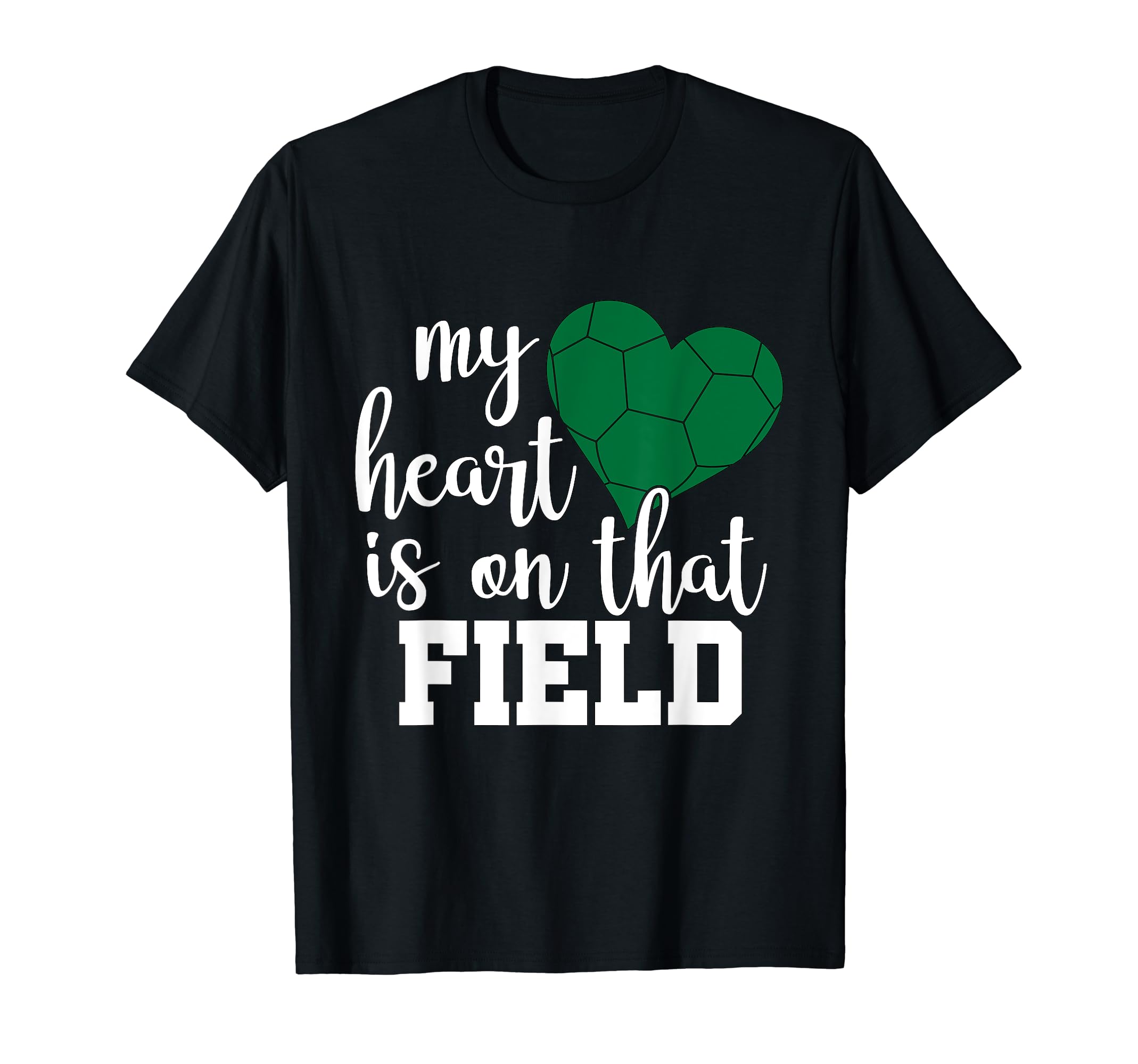 My Heart Is That Field Soccer Mom T-Shirt - Minimalist Print for Adults