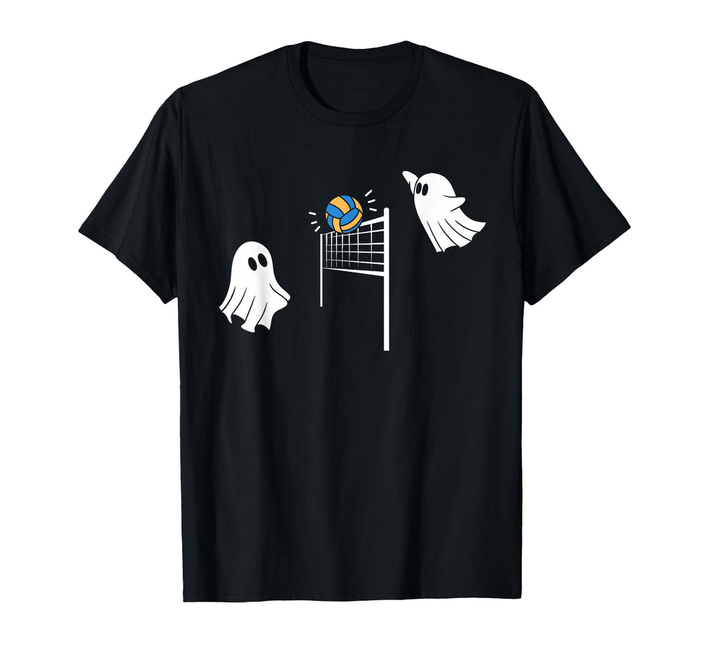 Funny Volleyball Halloween Ghost T-Shirt - Minimalist Print for Adults