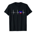 Haiti Heart Haitian Heartbeat Ekg T-Shirt - Fun Novelty Design Men Women