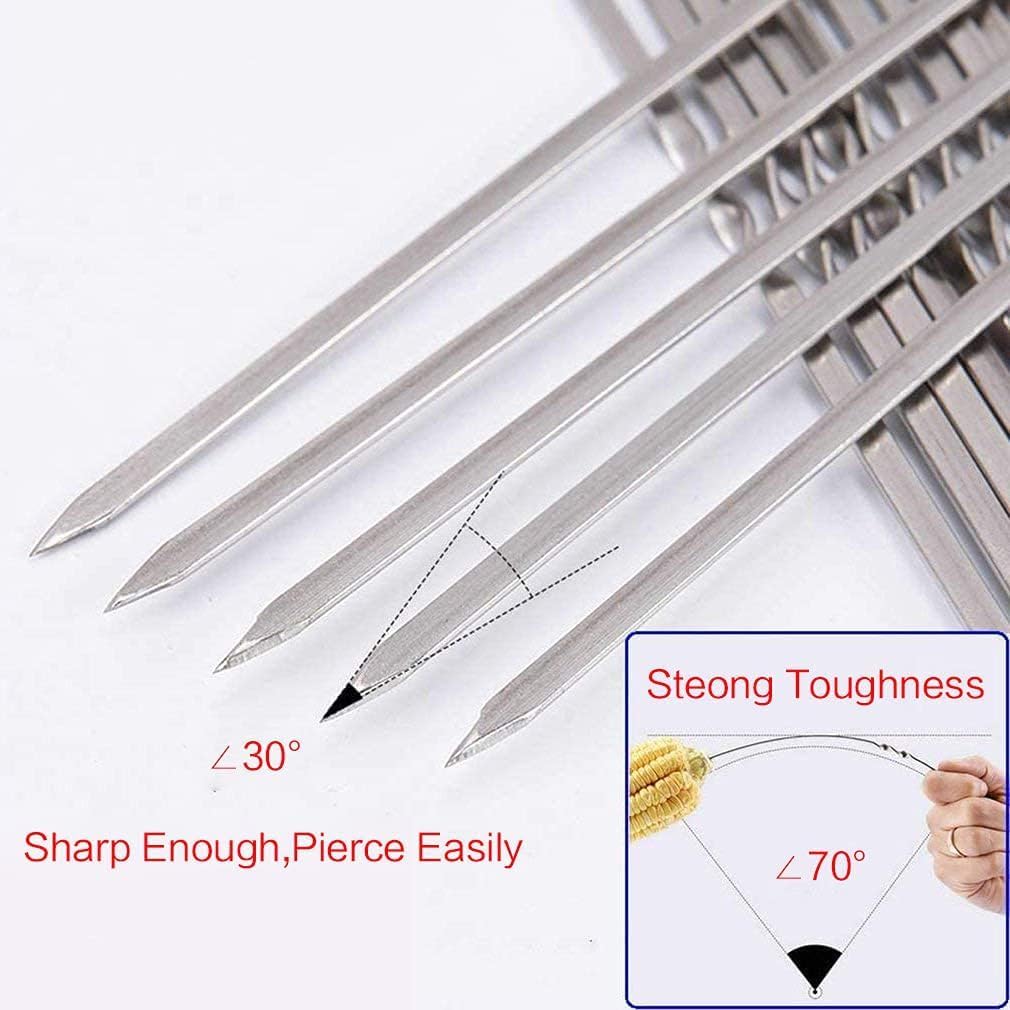 Metal Skewer for Grilling,Kabob Skewer,Flat BBQ Barbecue Skewer,Grilling Skewers Set,Reusable BBQ (10" skewer(16 pack))