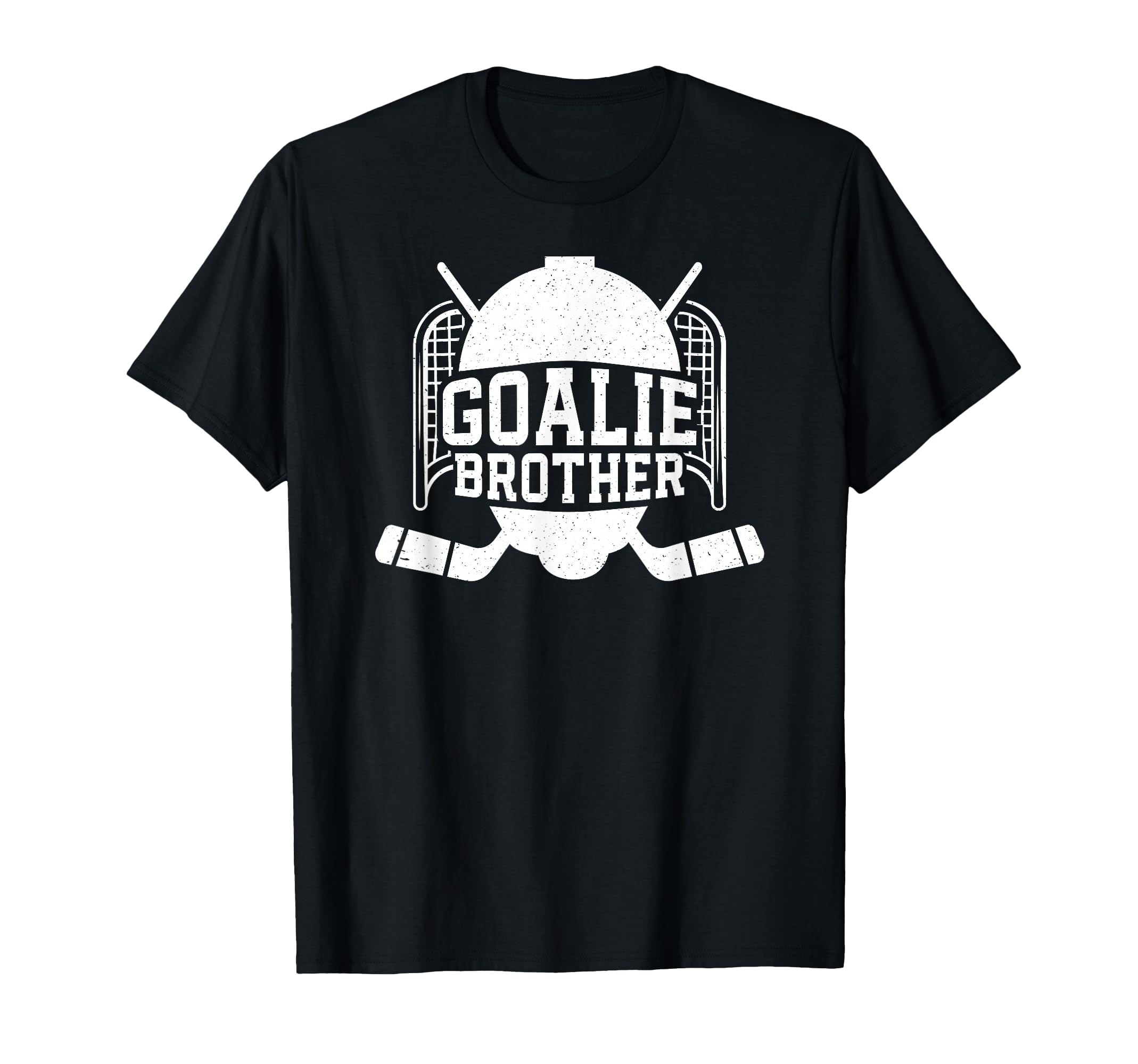 Ice Hockey Goalie Brother Hockey T-Shirt - Minimalist Print for Adults