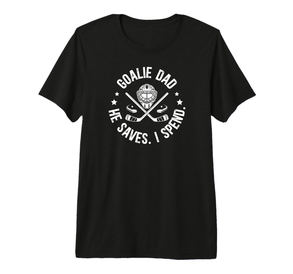 Mens Funny Hockey Goalie Dad Hockey T-Shirt - Unique Graphic for Adults