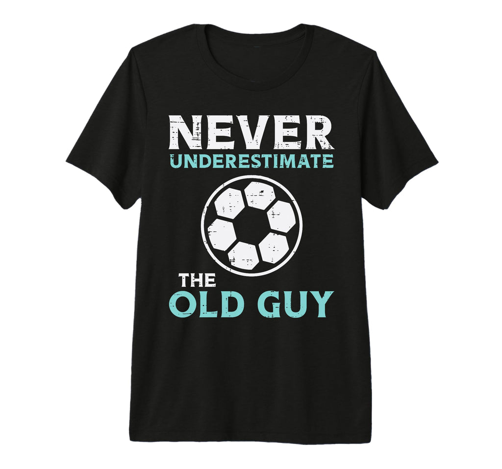 Never Underestimate Old Guy Soccer T-Shirt - Graphic Print for Adults