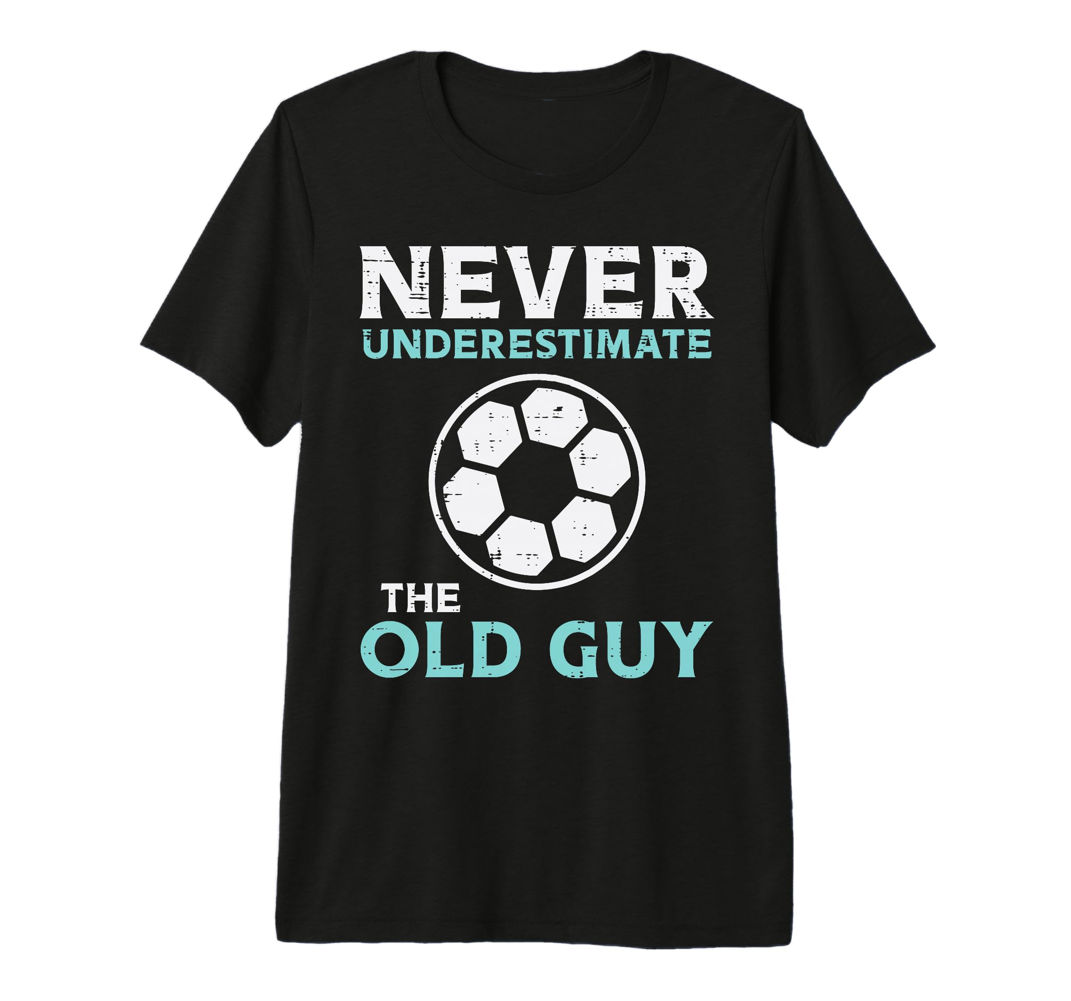 Never Underestimate Old Guy Soccer T-Shirt - Graphic Print for Adults