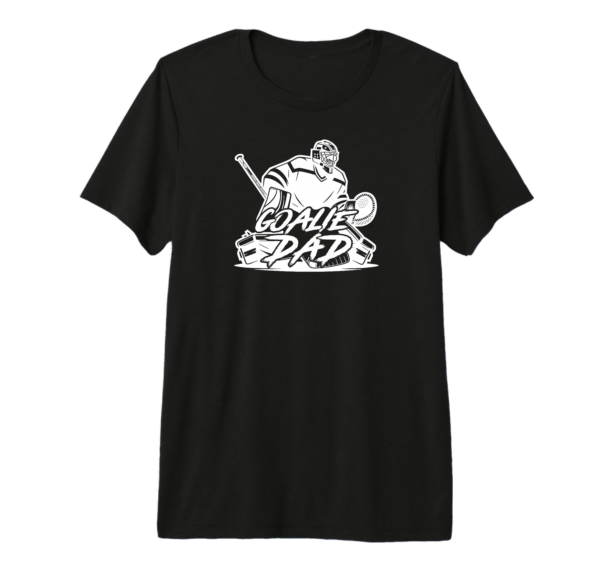 Mens Ice Hockey Goalie Dad Hockey T-Shirt - Casual Everyday Wear Men Women