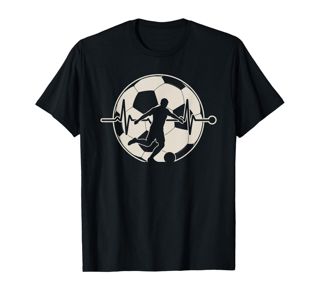 Heartbeat Football Soccer Player T-Shirt - Graphic Print Men Women