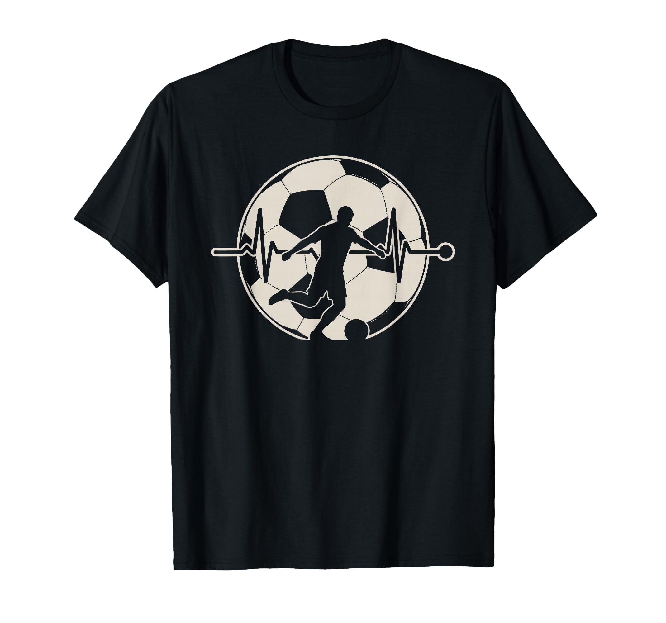 Heartbeat Football Soccer Player T-Shirt - Graphic Print Men Women