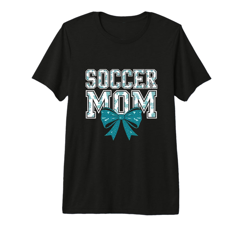 Soccer Mom Coquette Bow Mothers Day T-Shirt - Streetwear Style for Adults