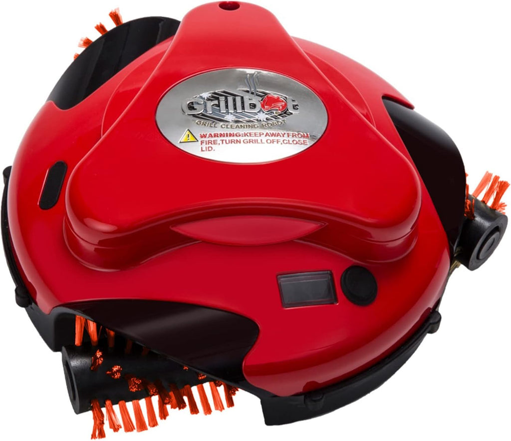 Grillbot Automatic Grill Cleaning Robot with Nylon Brushes, BBQ Grill Cleaner, Grill Brush, Grill Scraper, BBQ Accessories (Red Grillbot)