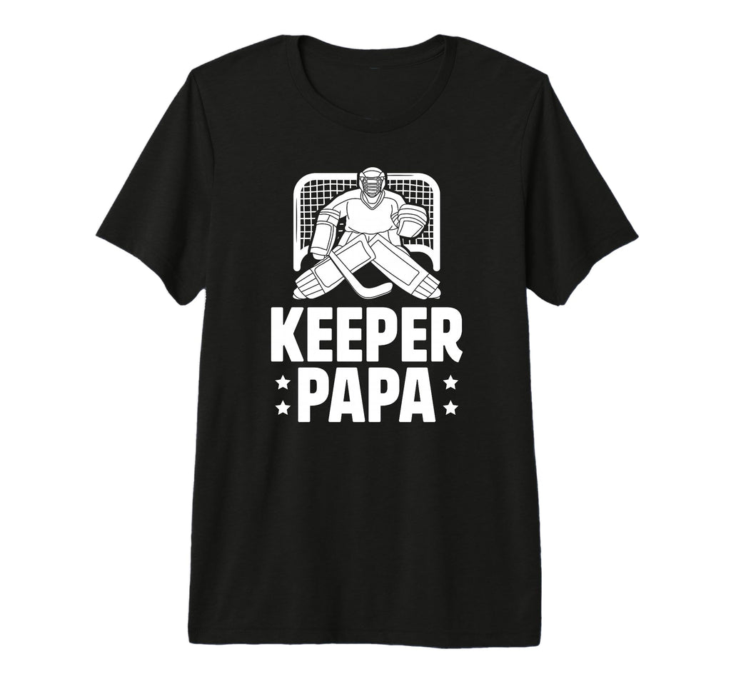 Mens Ice Hockey Keeper Papa Ice T-Shirt - Casual Everyday Wear for Adults