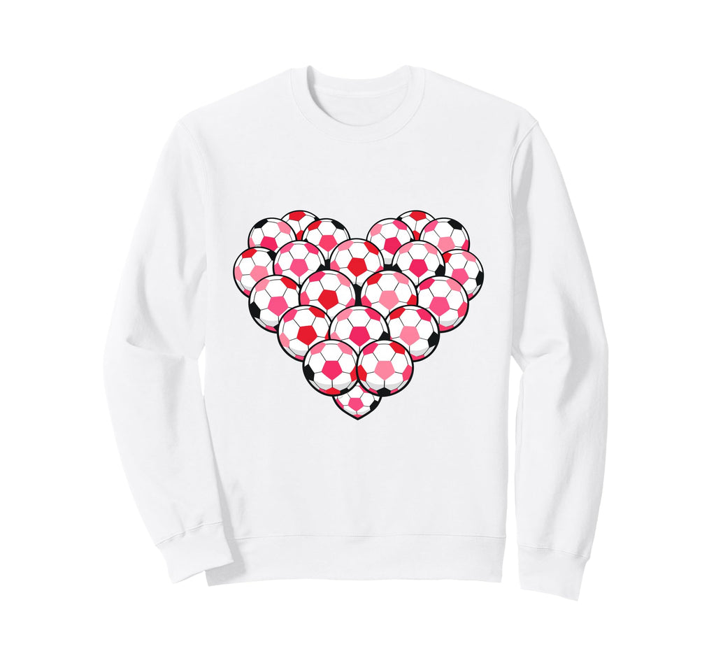 Heart Shaped Soccer Ball Artwork Sweatshirt - Graphic Print for Adults