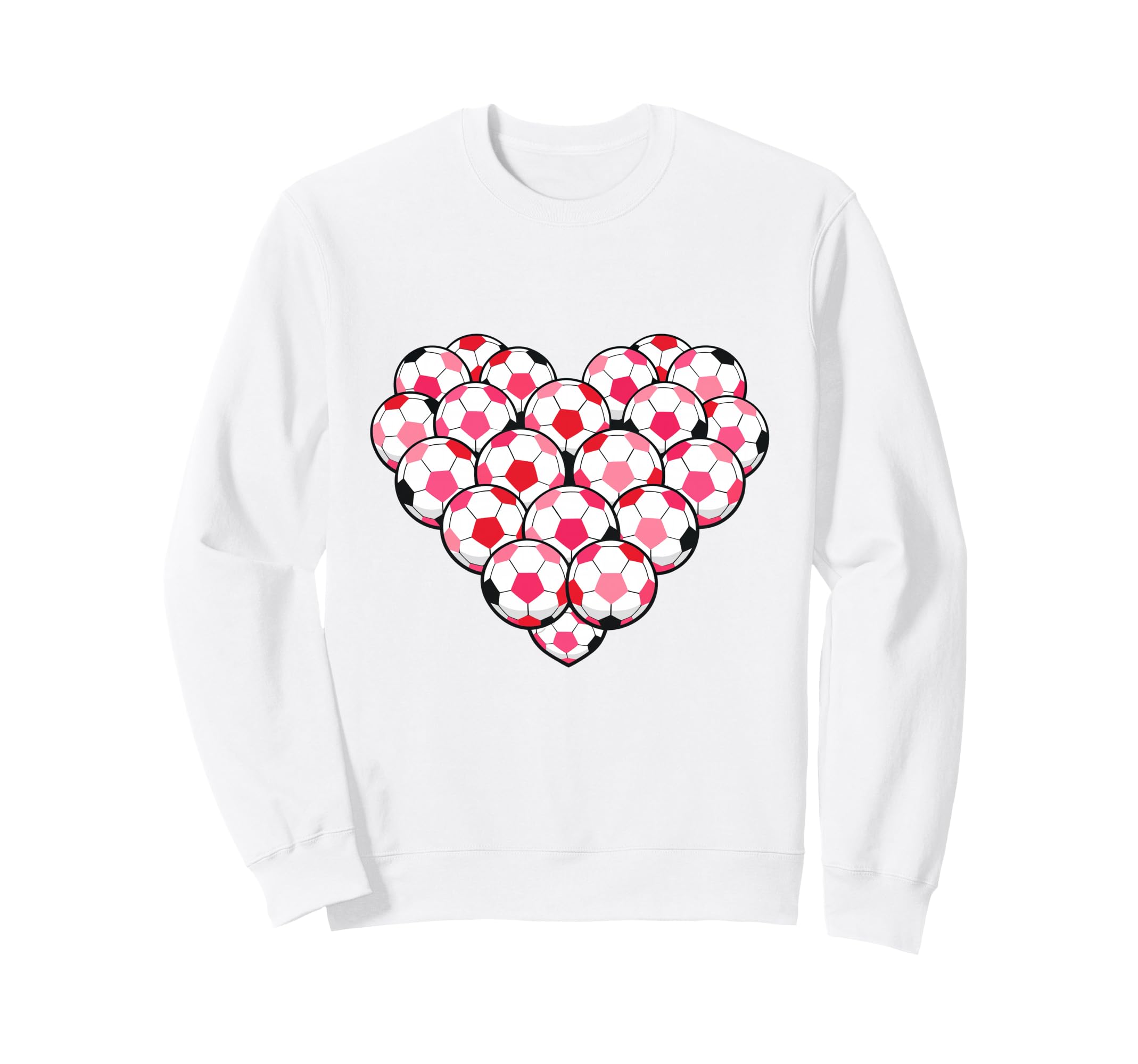 Heart Shaped Soccer Ball Artwork Sweatshirt - Graphic Print for Adults