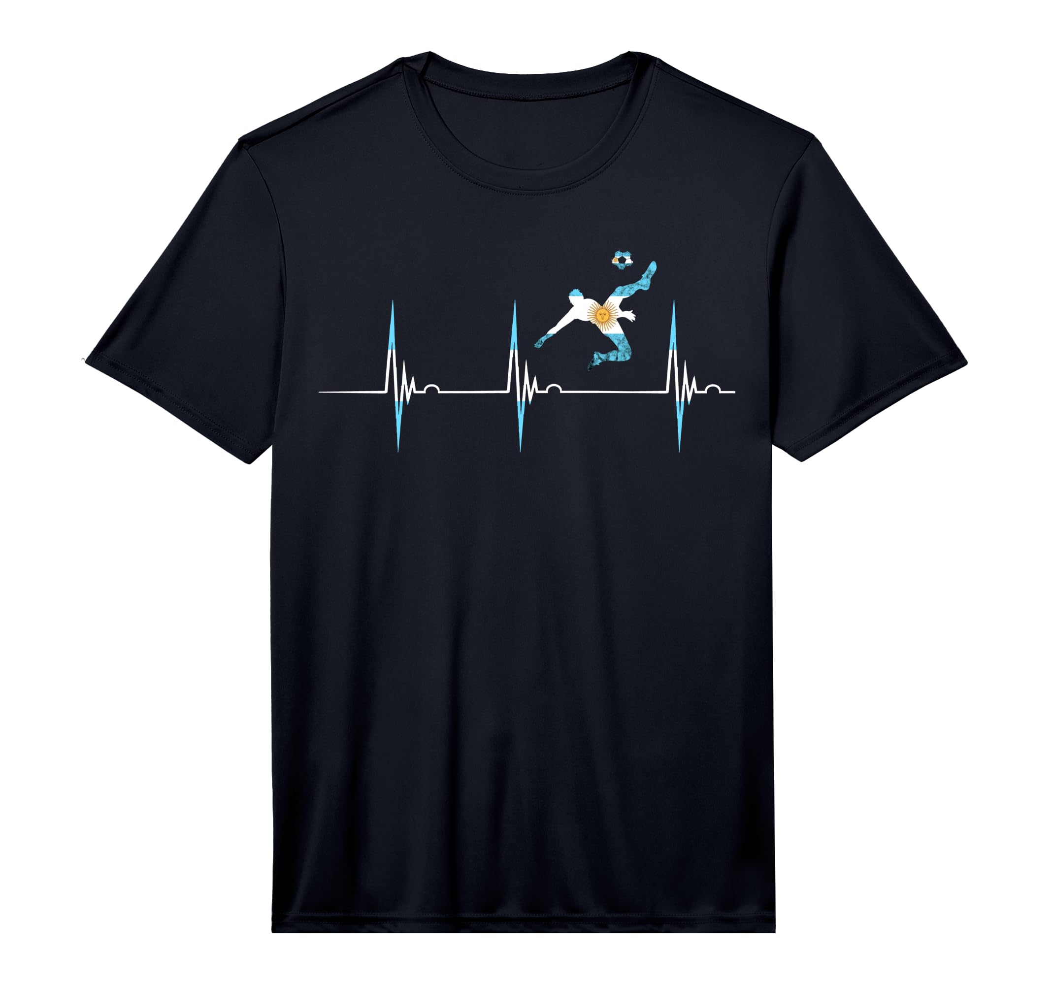 Argentina Flag Heartbeat Ekg Pulse T-Shirt - Aesthetic Graphic Unisex