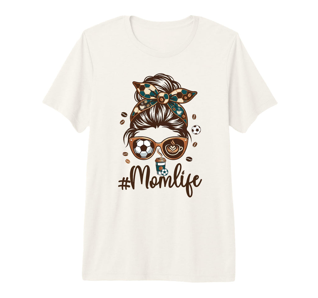 Soccer Mom Coffee Lover Messy Bun Game T-Shirt - Unique Graphic Men Women
