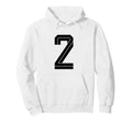 2 White Number 2 Sports Fan Soccer Hoodie - Fun Novelty Design for Adults