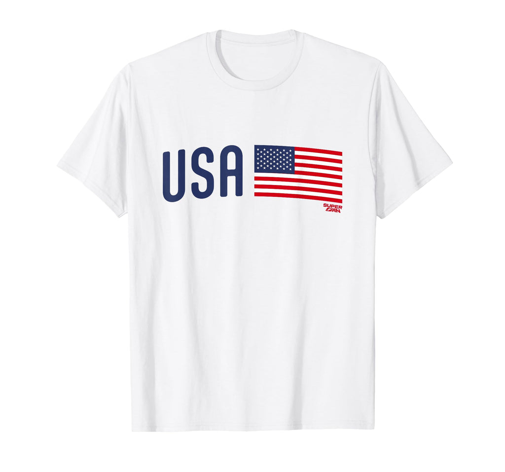 Superfan Usa Minimal Flag Stripe Soccer T-Shirt - Trendy Graphic Unisex
