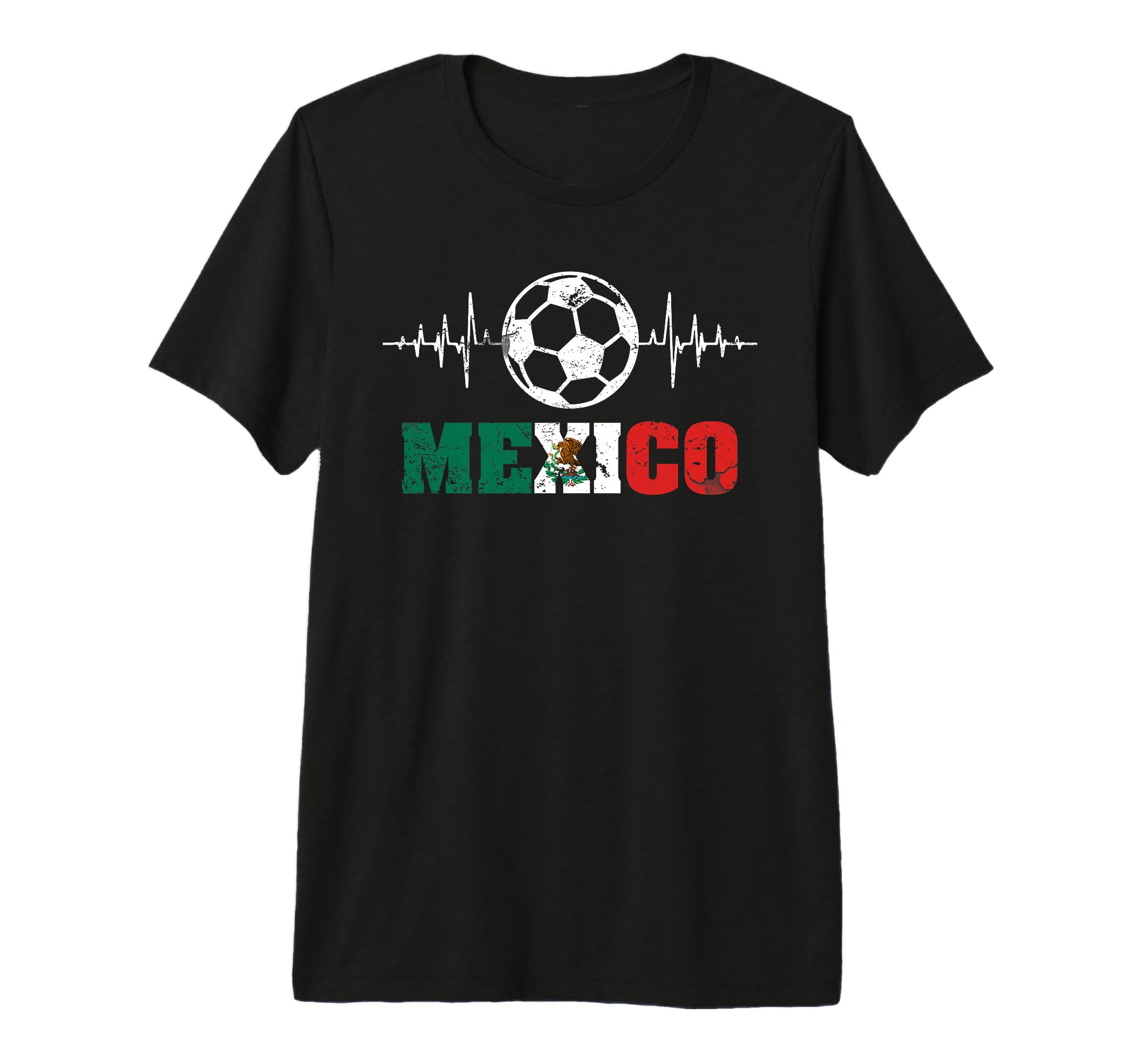 Mexico Russia Heartbeat Soccer Football T-Shirt - Graphic Print Men Women