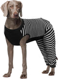 Kuoser Dog Recovery Suit, Anti Licking Dogs Rear Leg Sleeve, Abdominal Dog Surgical Suit with Pants Cover Protect Wounds, Dogs Elbow Protector Soft Pet Surgery Onesie Cone Alternative, Black 3XL