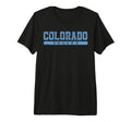 Colorado Soccer Sky Blue Text Tri Blend T-Shirt - Streetwear Style Unisex