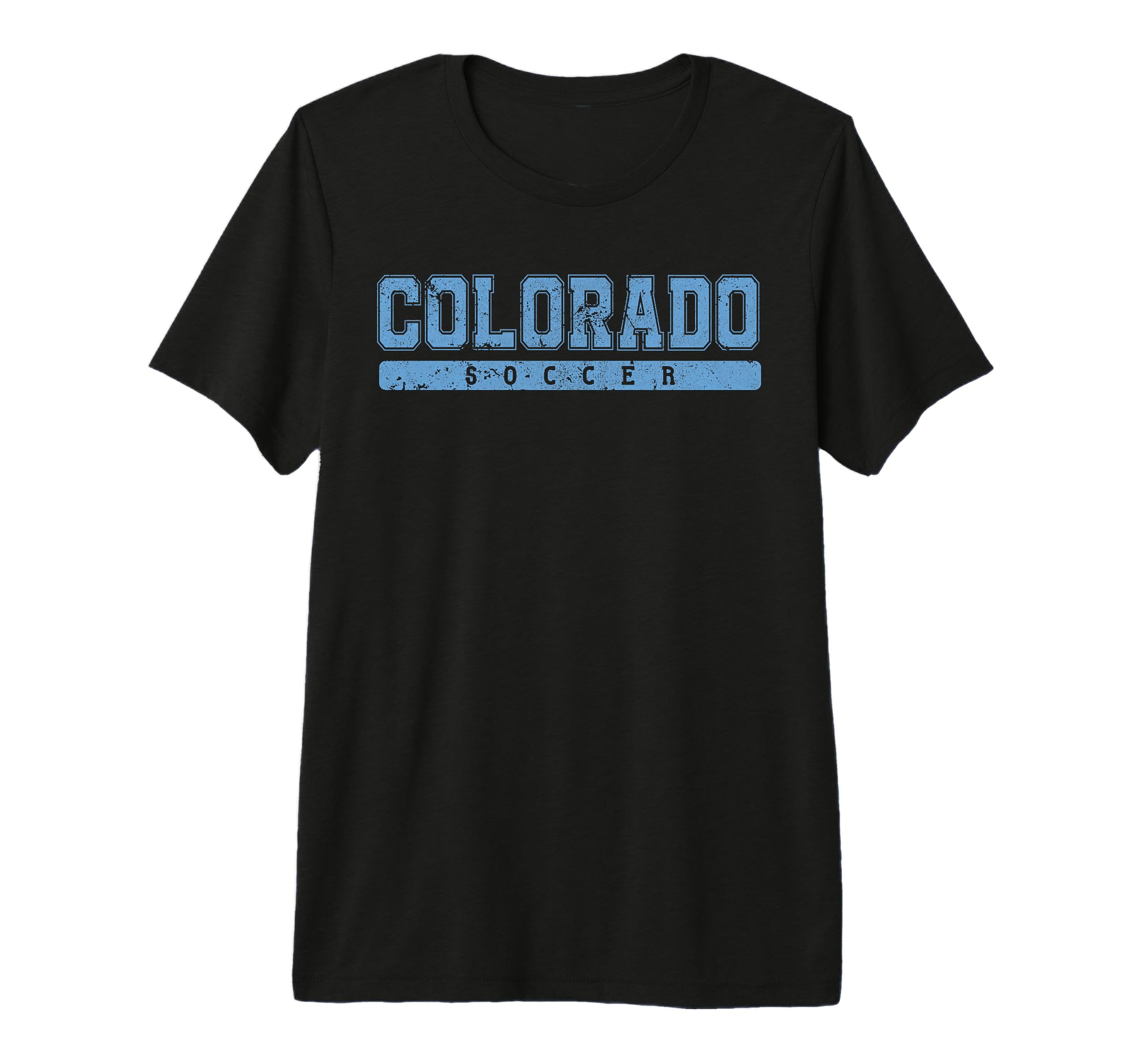 Colorado Soccer Sky Blue Text Tri Blend T-Shirt - Streetwear Style Unisex