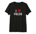 I Love Fields Heart Distressed T-Shirt - Custom Art Print Men Women