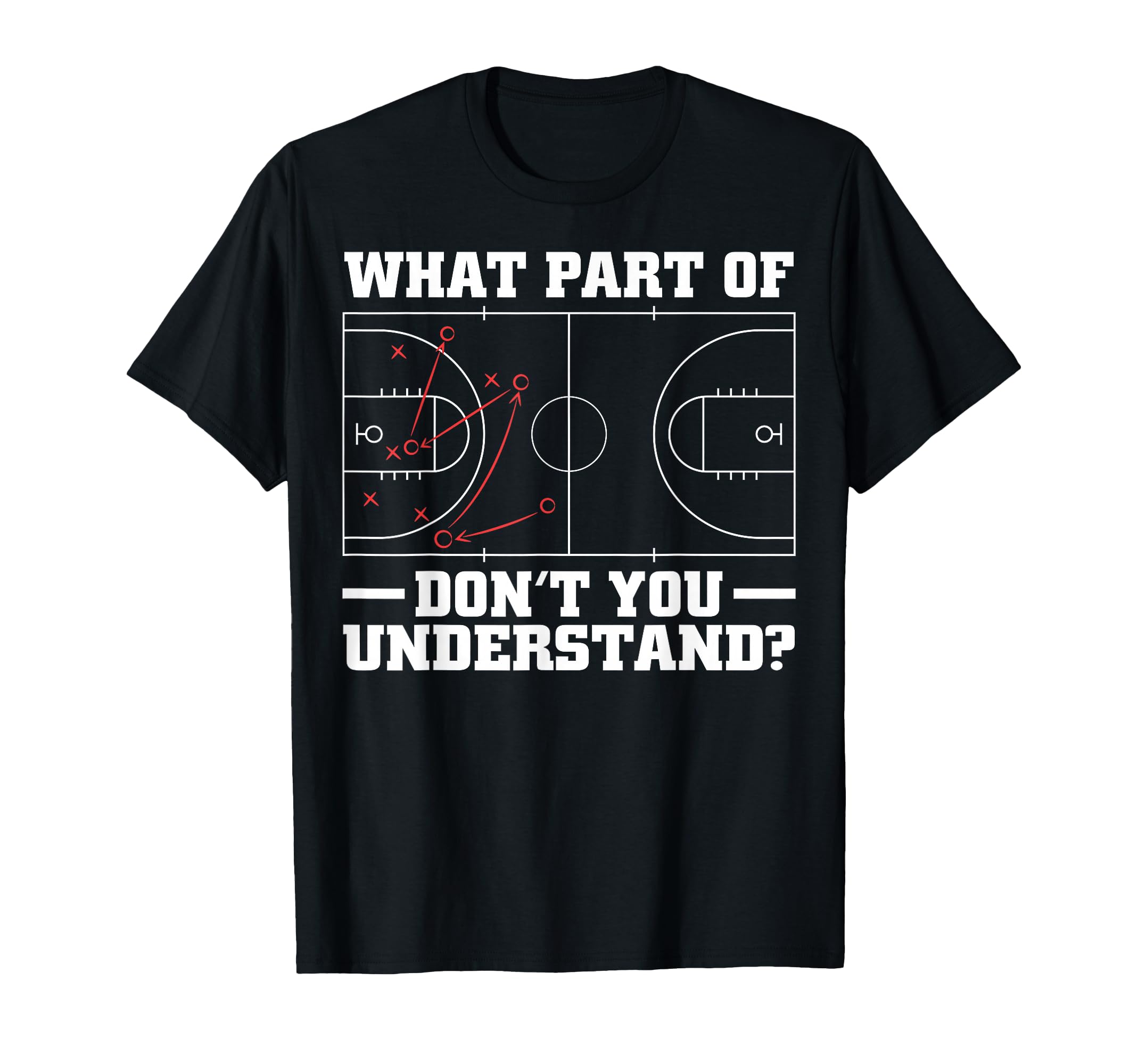 Funny Basketball Coach Tactic Diagram Board T-Shirt - Trendy Graphic Unisex