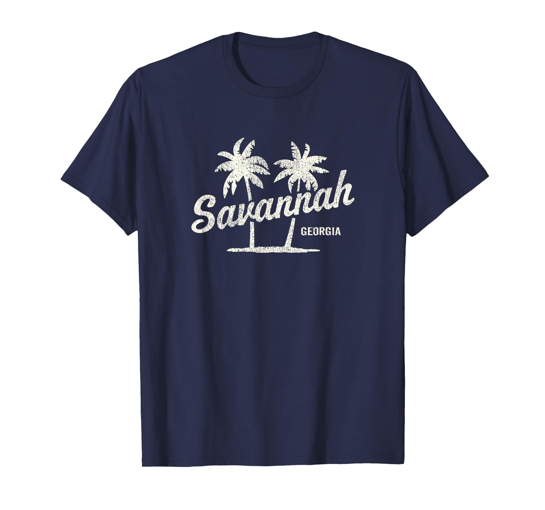 Savannah Georgia 70S Palm Trees T-Shirt - Graphic Print for Adults