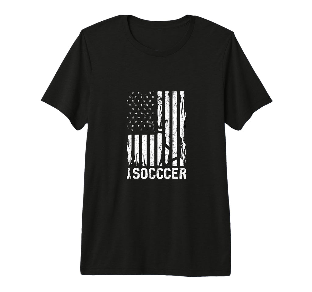 American Flag Soccer Rustic Distressed T-Shirt - Unique Graphic for Adults