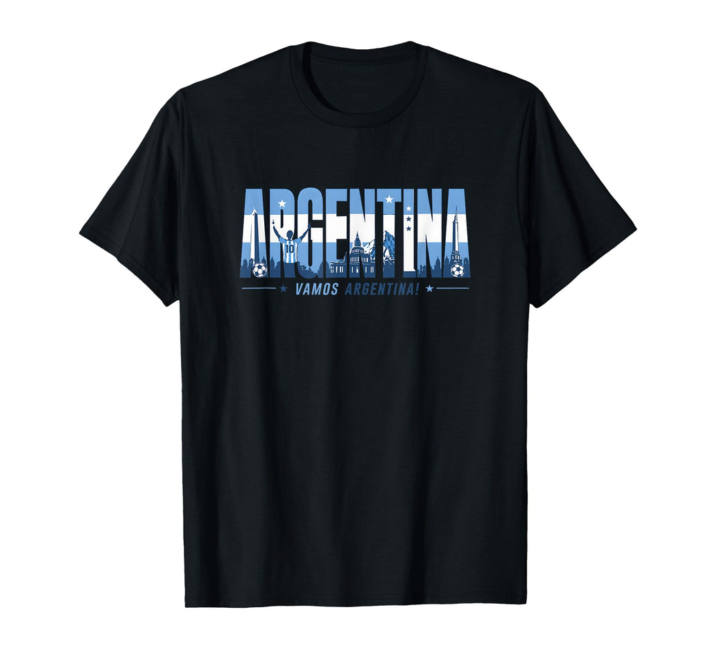 Argentina Soccer Vamos Argentina T-Shirt - Casual Everyday Wear Unisex