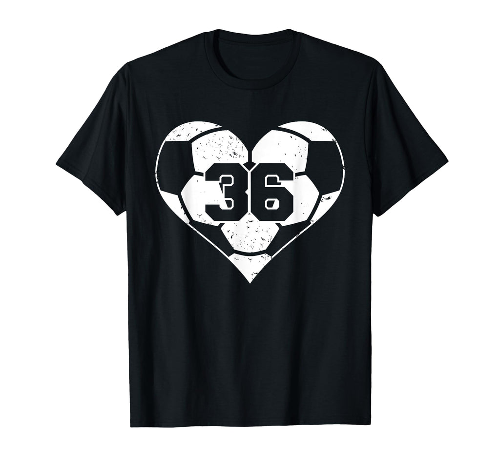 Soccer Number 36 Jersey Funny Soccer T-Shirt - Graphic Print for Adults