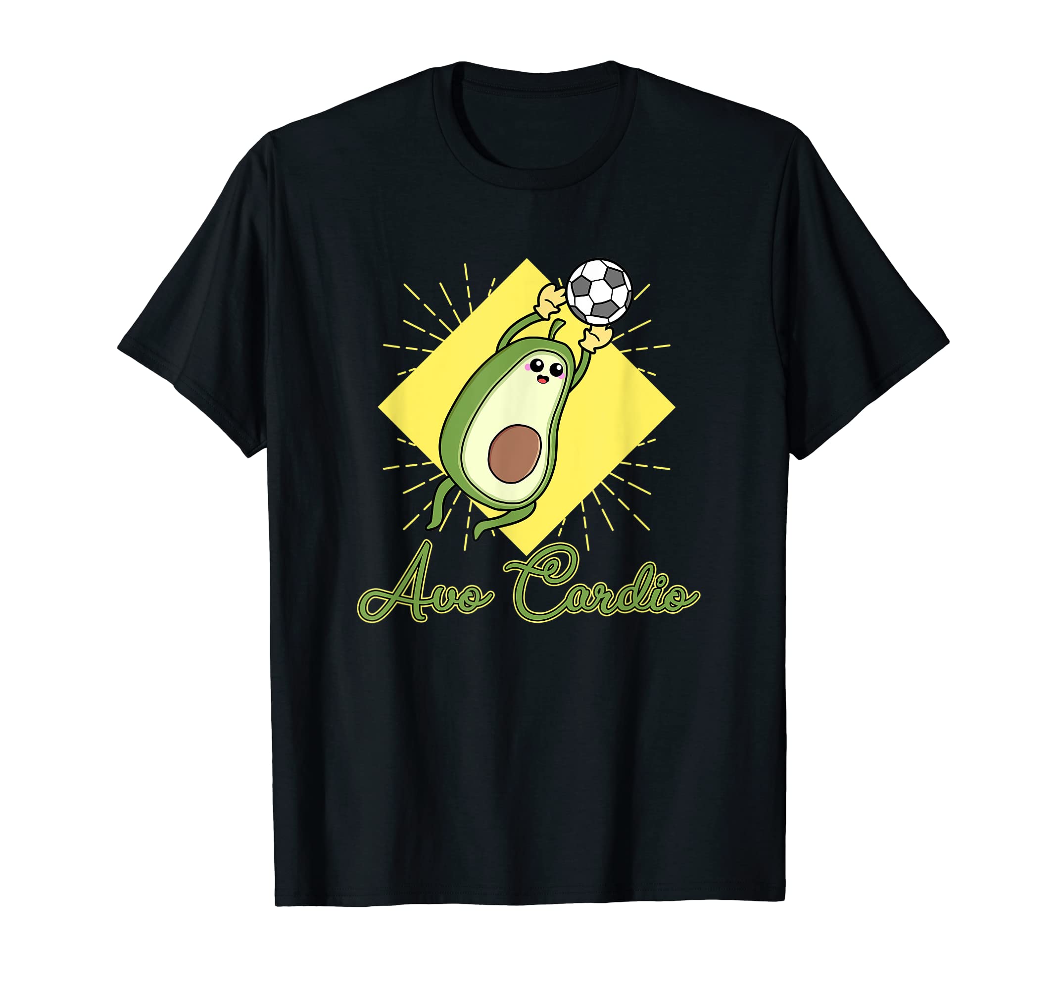 Avocardio Soccer Heart Fitness Cardio T-Shirt - Unique Graphic for Adults