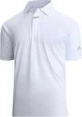 Esabel.C Jacquard Golf Shirts for Men Moisture Wicking Short Sleeve Performance Dry Fit Active Mens Polo Shirts