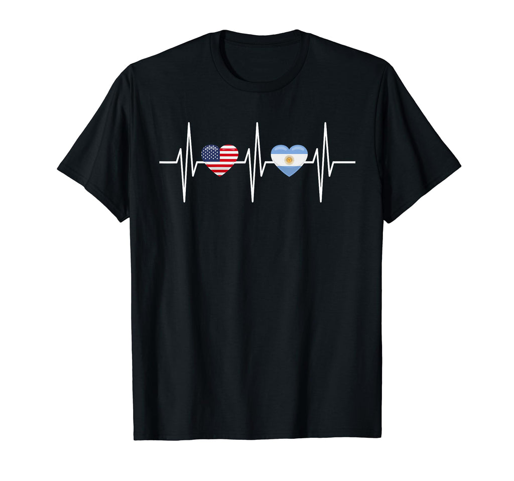 Usa Argentina Heartbeat America T-Shirt - Minimalist Print Unisex
