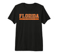 Florida Soccer Orange Text Tri Blend T-Shirt - Trendy Graphic Men Women