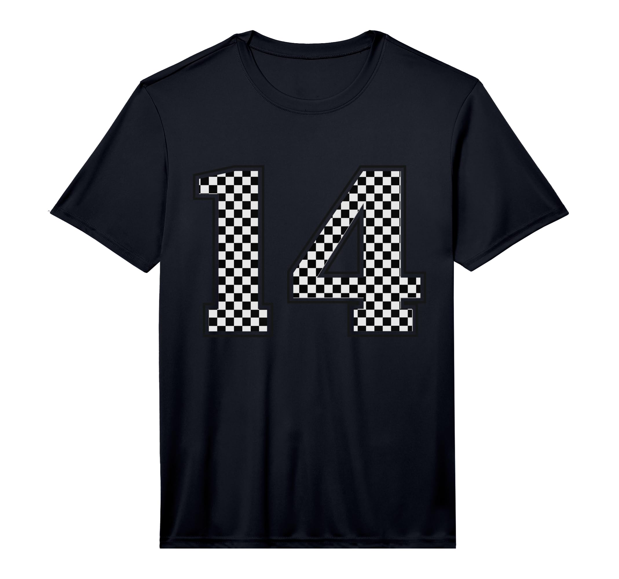 Number 14 Checkered Number T-Shirt - Streetwear Style for Adults