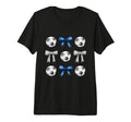 Soccer Balls Bows Soccer Player Blue T-Shirt - Aesthetic Graphic Unisex