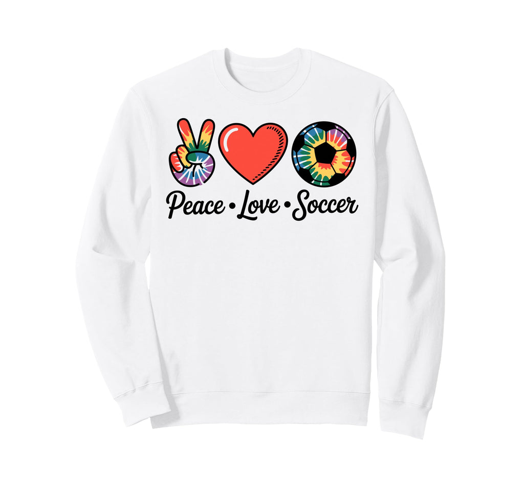 Peace Love Soccer Football Soccer Sweatshirt - Aesthetic Graphic Men Women