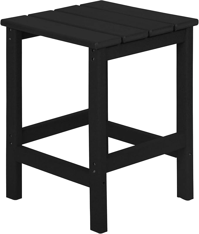 WO Home Furniture Adirondack Chairs Table Set of 3 PCS Outdoor Folding Chairs Side End Table Weather/UV Resistant for Lawn, Garden, Bon Fire, Balcony (Black)
