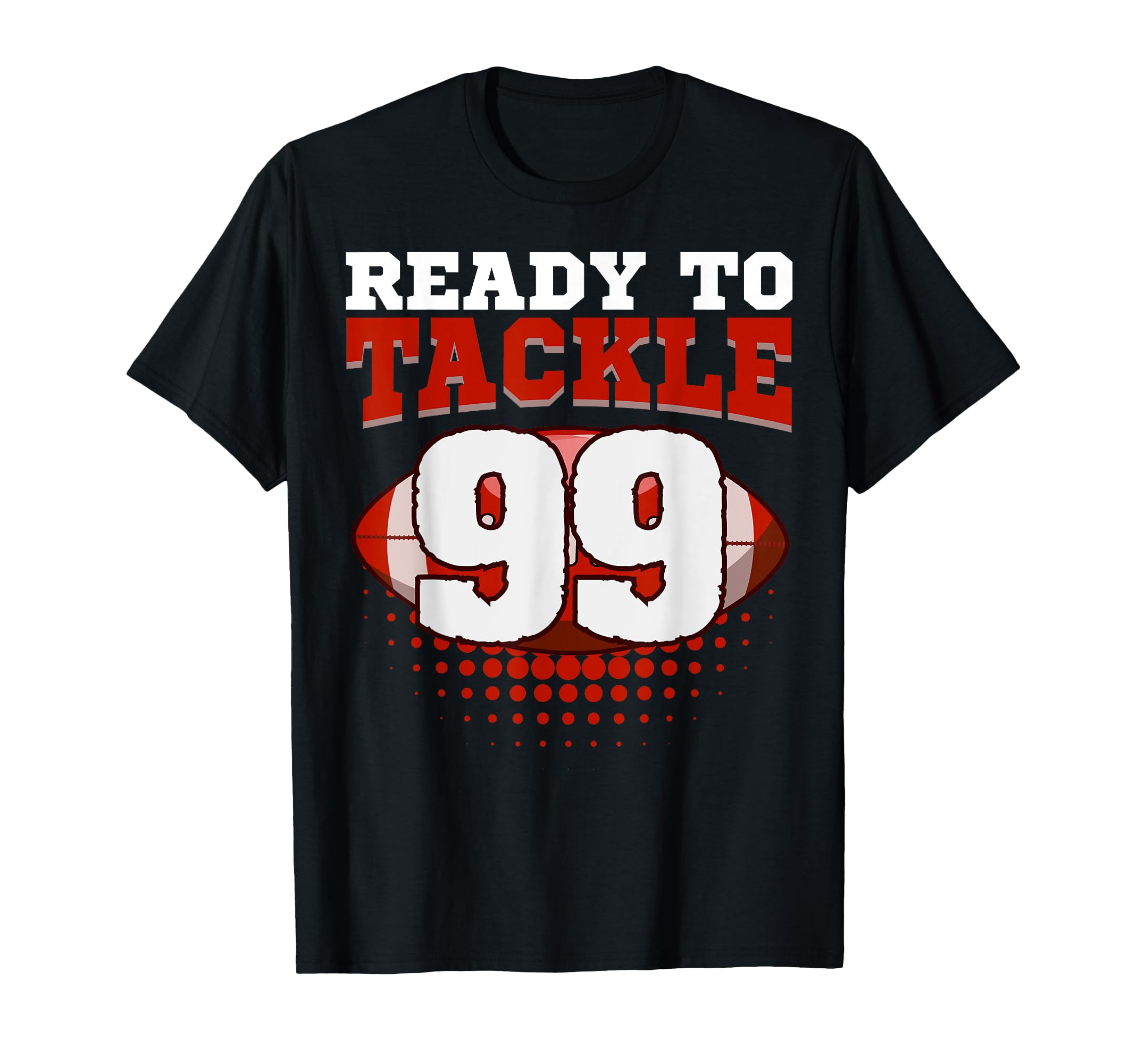Football 99Th Birthday Player Tackle T-Shirt - Graphic Print Men Women
